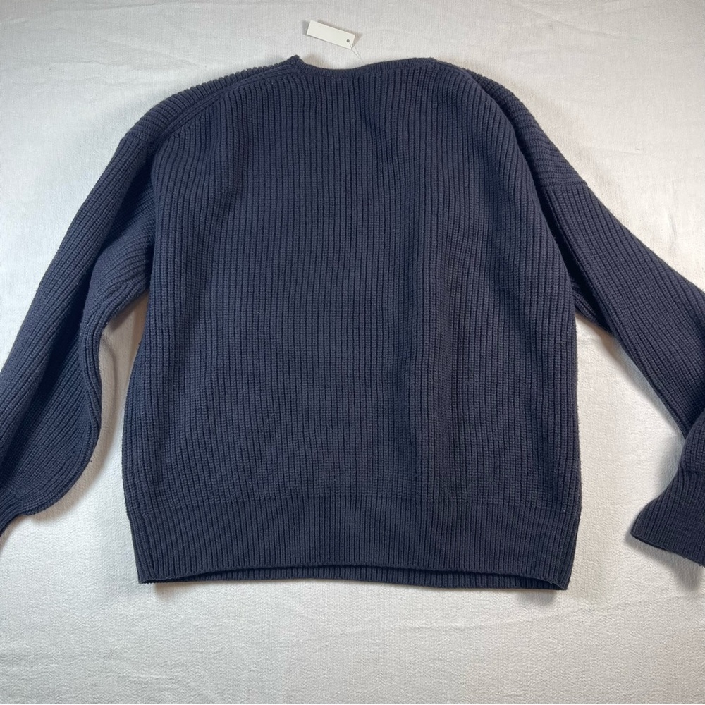 Madewell Women's V-Neck Ribbed Sweater - Navy - Picture 3 of 6